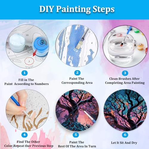 Artunion Tree of Life Paint by Numbers for Adults Beginner, LandscapePaint by Number Kits,DIY Oil Painting by Number Kits on Canvas Arts Craft for Home Wall Decor 16x20 Inch