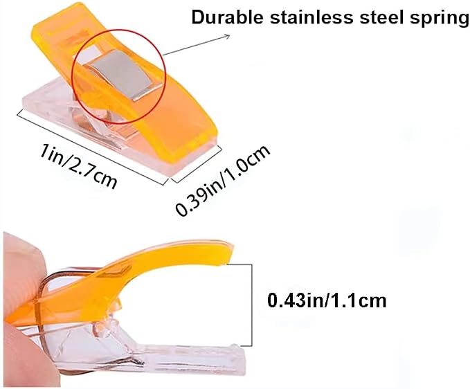 Sewing Clips,100 Pcs,Sewing Clips for Fabric | Fabric Clips for Sewing and Quilting,Quilting Clips for Binding,Sewing Accessories and Supplies(9 Colors)