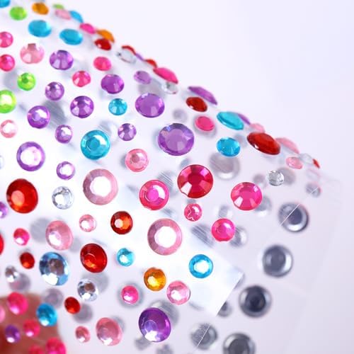 Gem Stickers for Crafting, Face, Eye, and Body Makeup, DIY Decoration, Kids' Rewards (Gem Stickers A 8 Sheets)