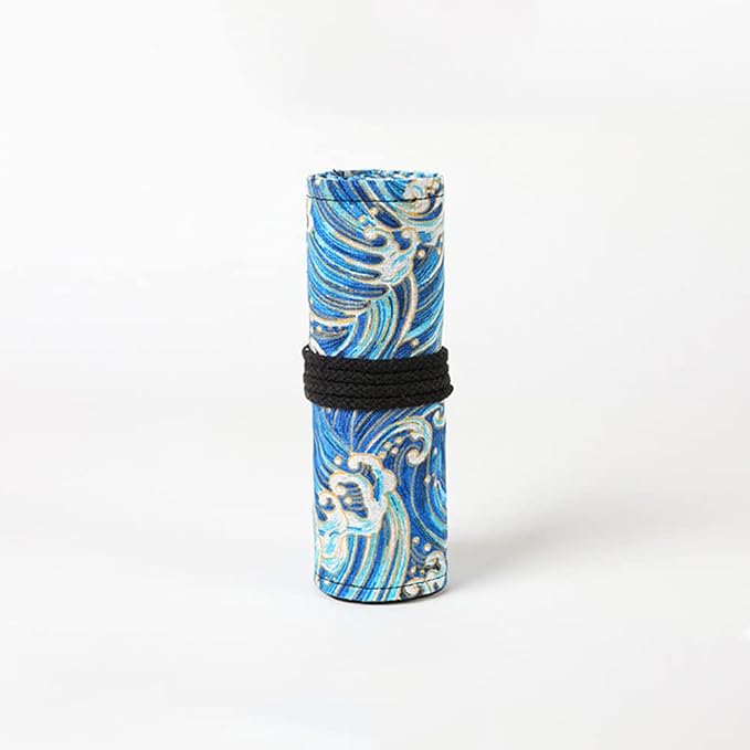 DIYOMR 24/36/72 Slots Pencil Wrap Pencil Rolls, Artist Colored Pencils Roll Up Bag Short Brushes Pouch Case Pencils Organizer for Drawing Coloring and Sketching,No Pencils (Blue Ocean, 36slots)