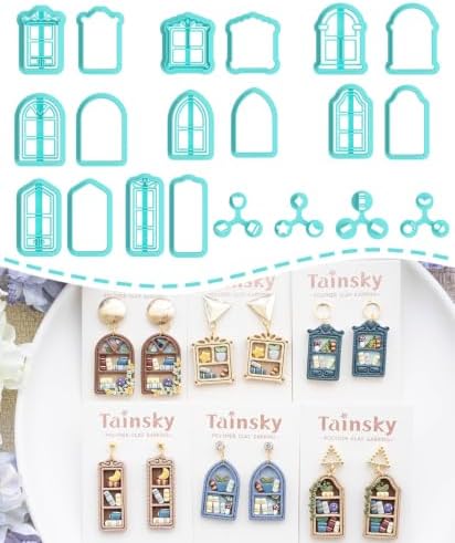 Tainsky Library Polymer Clay Cutters, 20 Shapes for Back to School Earrings