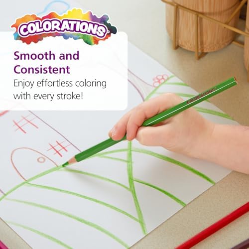Colorations Color Pencils, Set of 240, Pre-Sharpened, 12 Colors, Thick Core