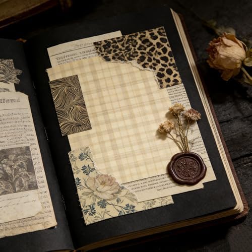 360Pcs Flower Vintage Scrapbook Paper Set, Antique Single Side Printed Journaling Scrapbooking Supplies Craft Decoupage Papers Kit for DIY Card Making, Photo Album, Junk Journals Collage