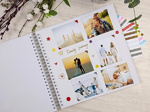 potricher 12 x 12 Inch Large DIY Scrapbook Photo Album 80 Pages, White | Thick Kraft Paper Scrap Book Photo Albums, Memory Book for Wedding, Anniversary, Baby, Family, Travel, DIY Projects