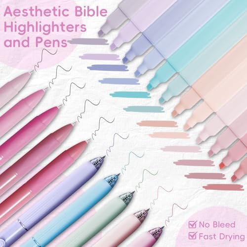 XKDOUS 50 Bible Study Supplies Journaling Kit with Journal and Case, Pink