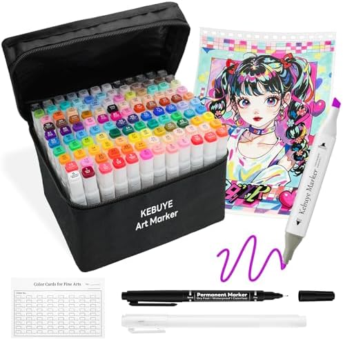 Alcohol Based Markers Art Set - 120 Color Professional Double Sided Marker | Art Supply for Artist Markers for Adult Coloring Books No Bleeding - Dual Tips Color Pen for Drawing Blending Card Making