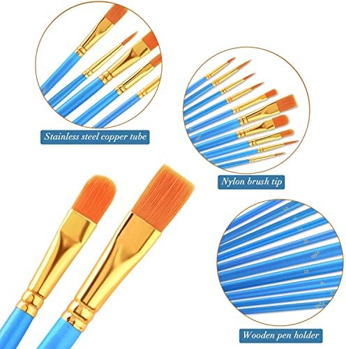 AROIC Painting Brush Set, 30 Packs/300 Pieces, Nylon Brush Head | Suitable for Oil and Watercolor, Perfect Suit of Art Painting, Best Present for Painting Enthusiasts