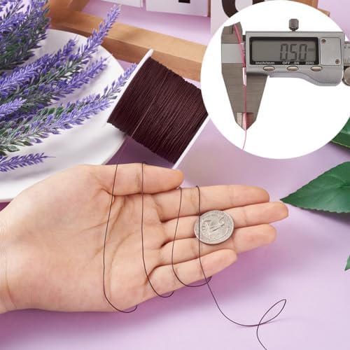 150 Yards 0.5mm Braided Nylon Crafting Thread Chinese Knotting Beading String Macrame Cord Rope for Necklace Bracelet Jewelry Craft Making, Coconut Brown