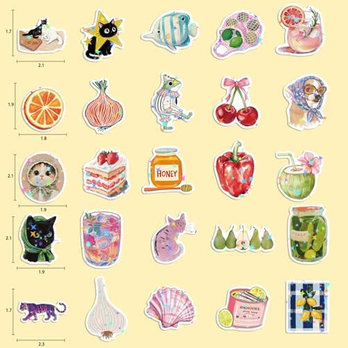 200PCS Vintage Aesthetic Stickers Pack Cute Scrapbook Stickers Holographic Journaling Scrapbooking Supplies Accessories