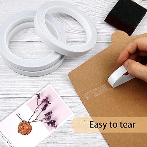 Double Sided Tape for Crafts Gifts Arts Photography Scrapbooking Tear-by-Hand,Paper Backing 1/2 Inch (11 Rolls)