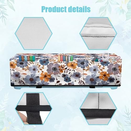 Binienty Ink Painting Floral Dust Cover for Die-cut Machine, Cutting Machine Protective Covers with 3 Pocktes Strain Resistant Carrying Bag Organization and Storage Bags Stylish Home Decoration