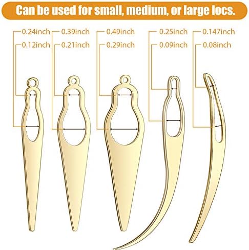 WILLBOND 5 Pcs Interlocking Tool for Locs Dreadlock Metal Box,Gold