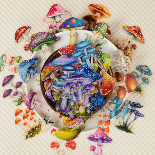 50Pcs Watercolor Mushroom Vinyl Stickers