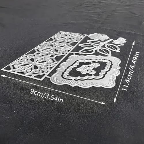 Cutting Dies Metal Stencils Scrapbooking Tools DIY Embossing Template for Paper Card Making Album Arts Crafts Supplies (Hollow Flower Frame- 9x11.4cm)
