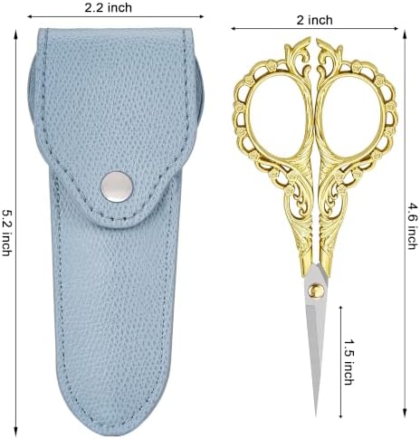 Embroidery Scissors,4.6" Sharp Tip with Premium Leather Sheath