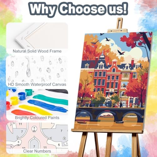 Kalonyth City Framed Paint by Numbers Kit for Adults Beginner 8x12 inch