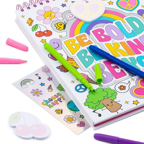 VOTUM Sketch Book: Personalized Artist Sketchbook: Sketching, Drawing and Creative Doodling. Notebook and Sketchbook to Draw and Journal with Stickers and Markers (Groovy)