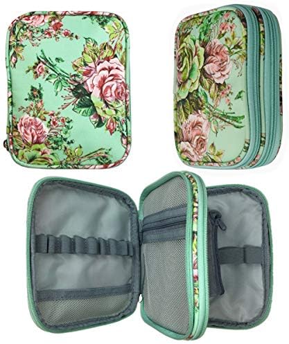 New Crochet Hook Case Without Hooks and Accessories, Zipper Storage Organizer Bag with Web Pockets for Various Crochet Needles/Knitting Accessories/Crochet Hook Kit Tools, Lightweight, Easy to Hold