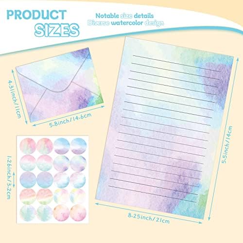 TaoBary 160 Pcs Watercolor Stationery Paper and Envelopes Set, 5.5 x 8.25''
