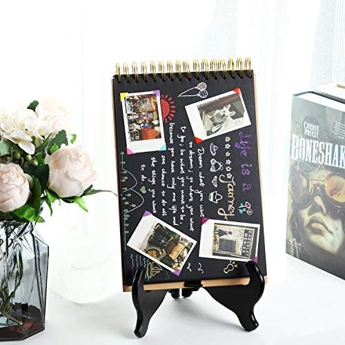 Tatuo 2 Packs Wooden Plate Stands for Display Easel Holders, 12 Inch, Black