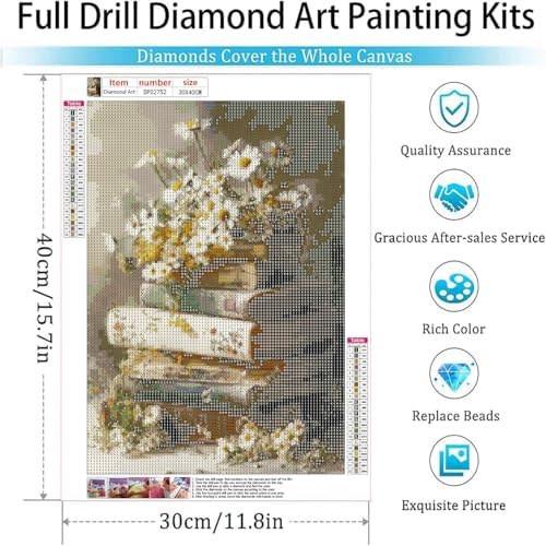 Diamond Art Kits for Adults,Daisy Book Diamond Painting Kits 12 x 16in