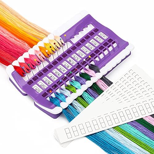 Luxiv 30 Position Embroidery Floss Organizer, Thread Shelf with 15P Card