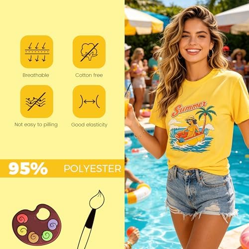 Joyclub 5 Pack Sublimation Shirts Blanks Bulk Polyester Unisex S-2XL | Wholesale crew neck short sleeve for heat transfer and vinyl; mixed sizes simplify team, event and small-batch planning gifts