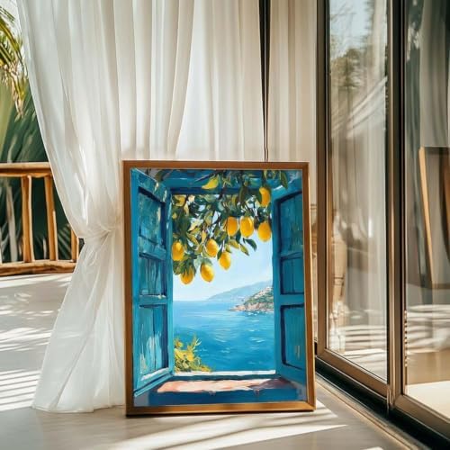 Diamond Art Kits for Adults,Lemon Window View Diamond Painting Kits 12x16in