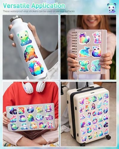 100 Pcs Cute Cartoon Animal Stickers Pack for Kids Girls Adults