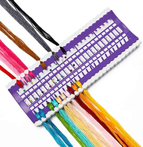 50 Positions Floss Organizer Embroidery Shelf, Luxiv Thread Organizers for Cross Stitch Embroidery Thread Holder with 15Pcs Replaceable Paper Card Sewing Needle, Embroidery Floss Organizer (Pack of 3)