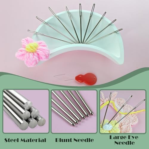 DeliaVo 49 Pcs Yarn Needles Set, Crochet Kit for Knitting Sewing Weaving