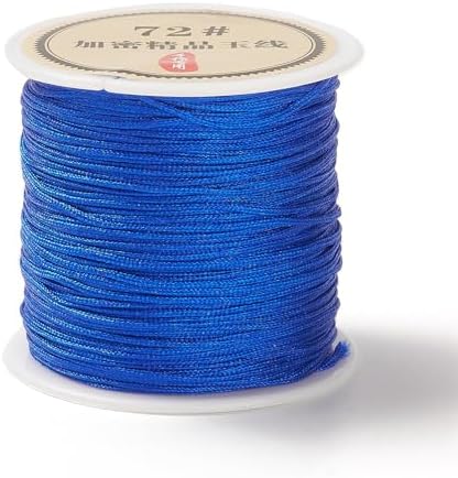 43 Yards Nylon String Friendship Bracelets String 0.8mm Nylon Beading Thread Braided Chinese Knotting Cord Macrame Cords for Kumihimo Necklaces Tassels Jewelry Crafts (Blue)