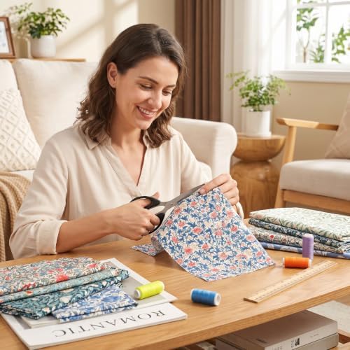 HunnmingRe 20 Pcs 10''x10'' William Morris Flower Quilting Fabric Square
