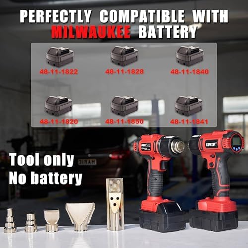 Cordless Heat Gun with Display for Milwaukee M18 Battery(No Battery)