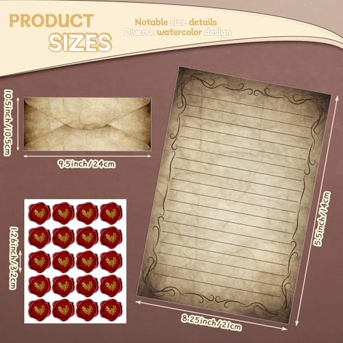 Taobary 160 Pack Stationery Paper Set,Vintage,8.5 x 11 Inch