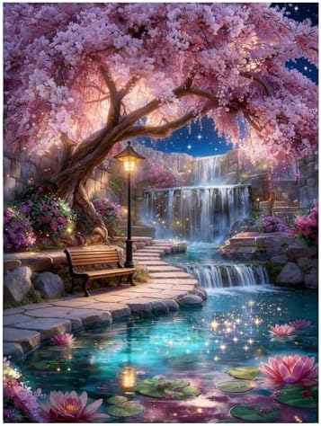 bleihum Cherry Blossoms Diamond Art Kits for Adults 12x16inch