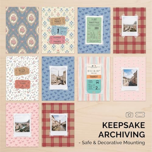 Scrapbook Paper Supplies, 30 Sheets 7.9x5.5 Inch Vintage Stripe Style Scrapbooking Supplies,Single-Sided Origami Decoupage Paper for DIY Crafts, Card Making, Art Journaling