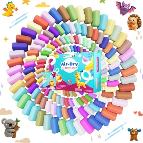 Aestd-ST Air Dry Clay 180 Colors, Modeling Clay for Kids, DIY Magic Clay