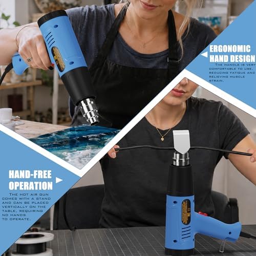 Heat Gun 900W, Dual Temp 572°F/1112°F Hot Air Gun with 4 Nozzles for DIY