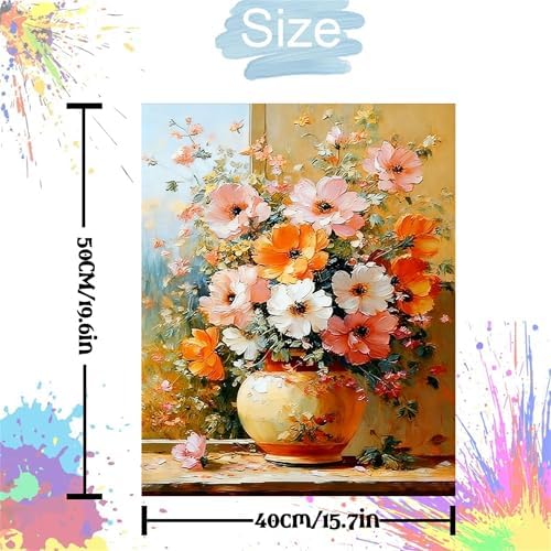 Flower Paint by Numbers Kit for Adults,Wild Daisy Adult Painting by Numbers for Beginner on Canvas,DIY Painting Kits for Home Wall Decor,Gifts (Flower5)