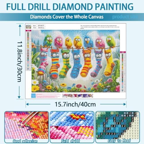 Colorful cartoon socks Diamond Art Kits for Adult Diamond Painting Kit
