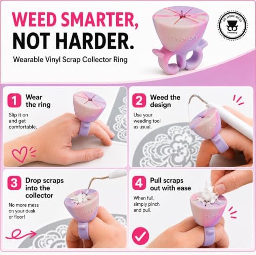 tweexy Wearable Vinyl Weeding Scrap Collector Ring for HTV Crafts – Pastel Swirl