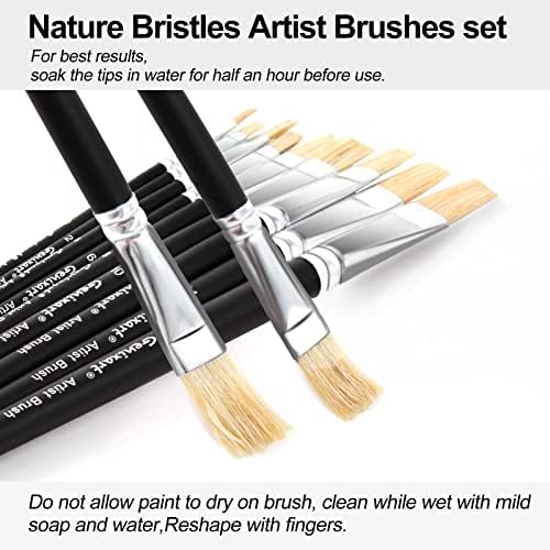 Genixart Artist Paint Brush Set, Paintbrushes for Acrylic, Oil, Watercolor