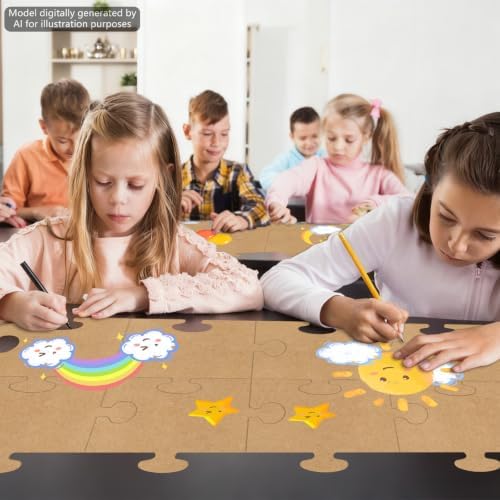 8.5x8.9'' Large Kraft Blank Puzzle Pieces Oversize Puzzles(80Pcs Kraft)