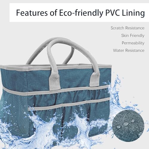 Cupohus Water-Resistant Art Organizer Tote Bag - Craft Storage Bag with Multiple Pockets and Handles for Artists, Kids, Students, and More – DarkGreen