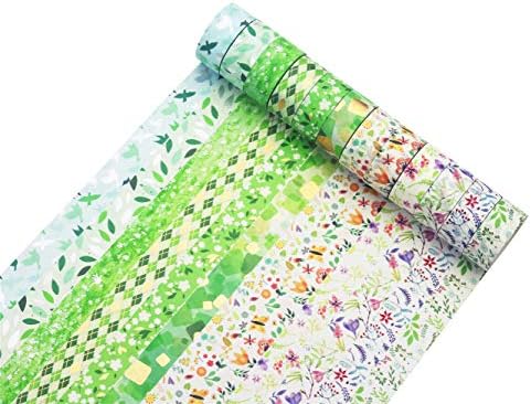 YUBBAEX Poetic Gold Washi Tape Set VSCO Floral Silver Foil Masking Tape Decorative for Arts, DIY Crafts, Journal Supplies, Planners, Scrapbook, Card/Gift Wrapping -15mm- (Willow 12 Rolls)