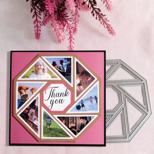 Metal Cutting Die for Scrapbooking - Cut Stencils for DIY Scrapbook Photo Album Decorative Paper Card, Card Making Supplies & Crafting Die Cut (Octagonal Frame 4.7 x 4.7 in)