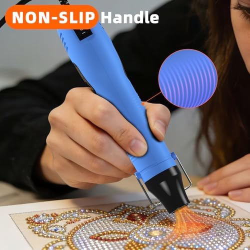 Mini Heat Gun, 2-Temp Settings 482℉ & 662℉（250℃&350℃） Fast Heat Hot Air Gun Tool and 5Ft Long Cable Overload Protection for Crafting, Vinyl Wrap and Shrink Tubing