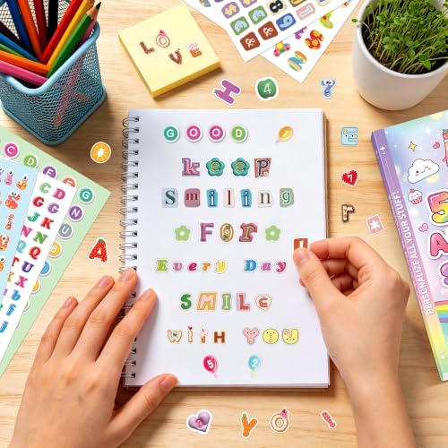 5000+ Letter Stickers, 52 Sheets Alphabet Stickers Book, Scrapbook Supplies