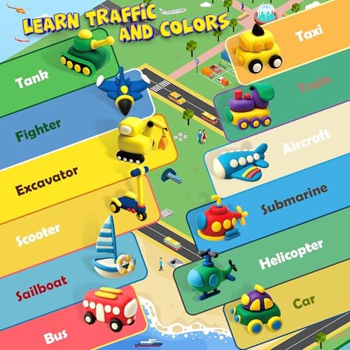 Aestd-ST Air Dry Clay Kit -Traffic Theme, Modeling Clay for Kids